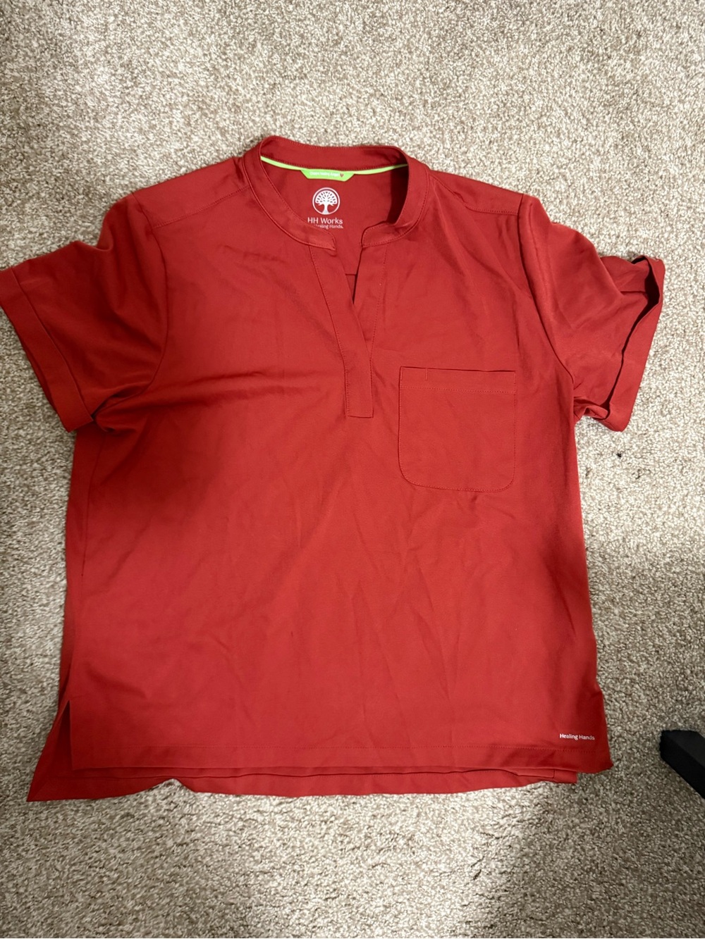 Healing Hands Burnt Orange Scrub Top